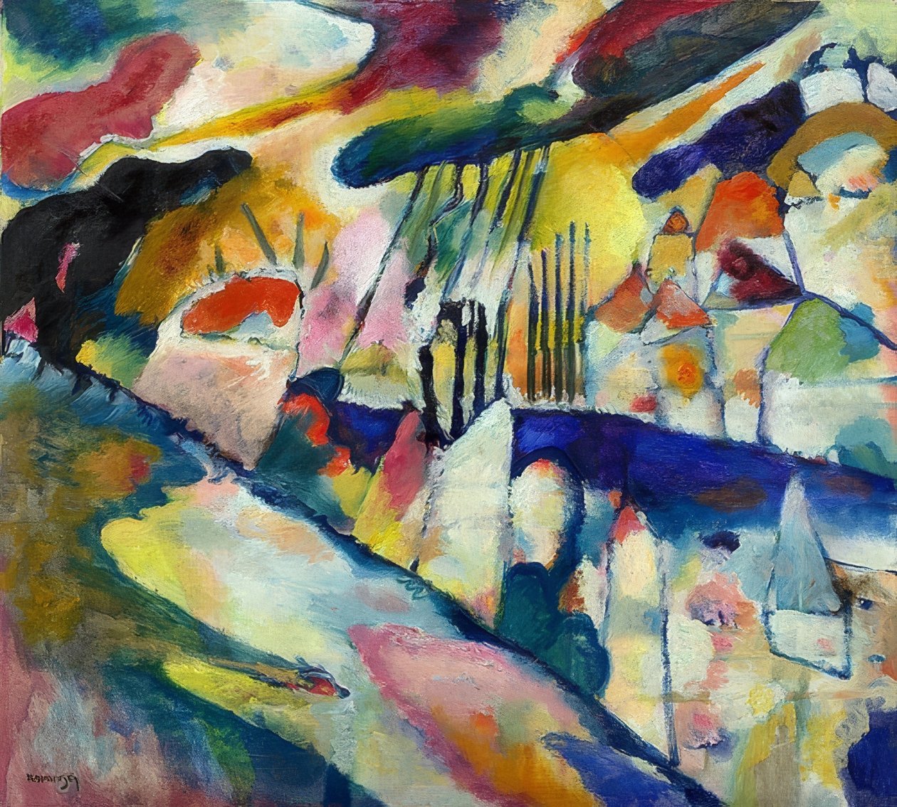 Landskab med regn. 1913 af Wassily Kandinsky