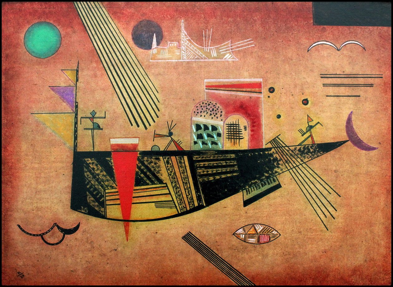 ""Launisch"" (lunerlig) Maleri af Vassily Kandinsky (eller Wassily Kandinski eller Kandinskij af Wassily Kandinsky