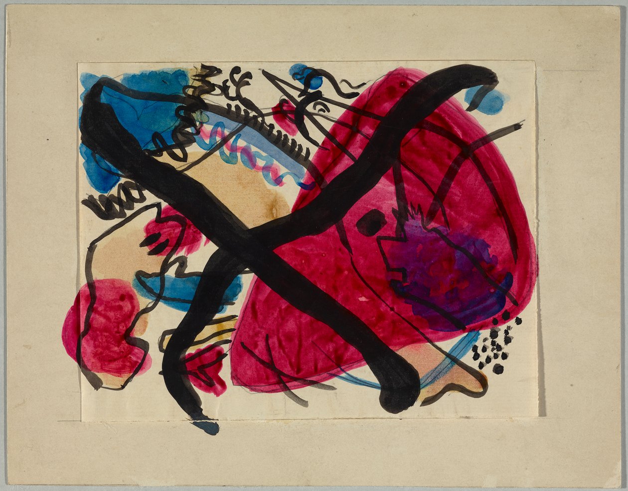 Mit schwarzen Diagonalen af Wassily Kandinsky