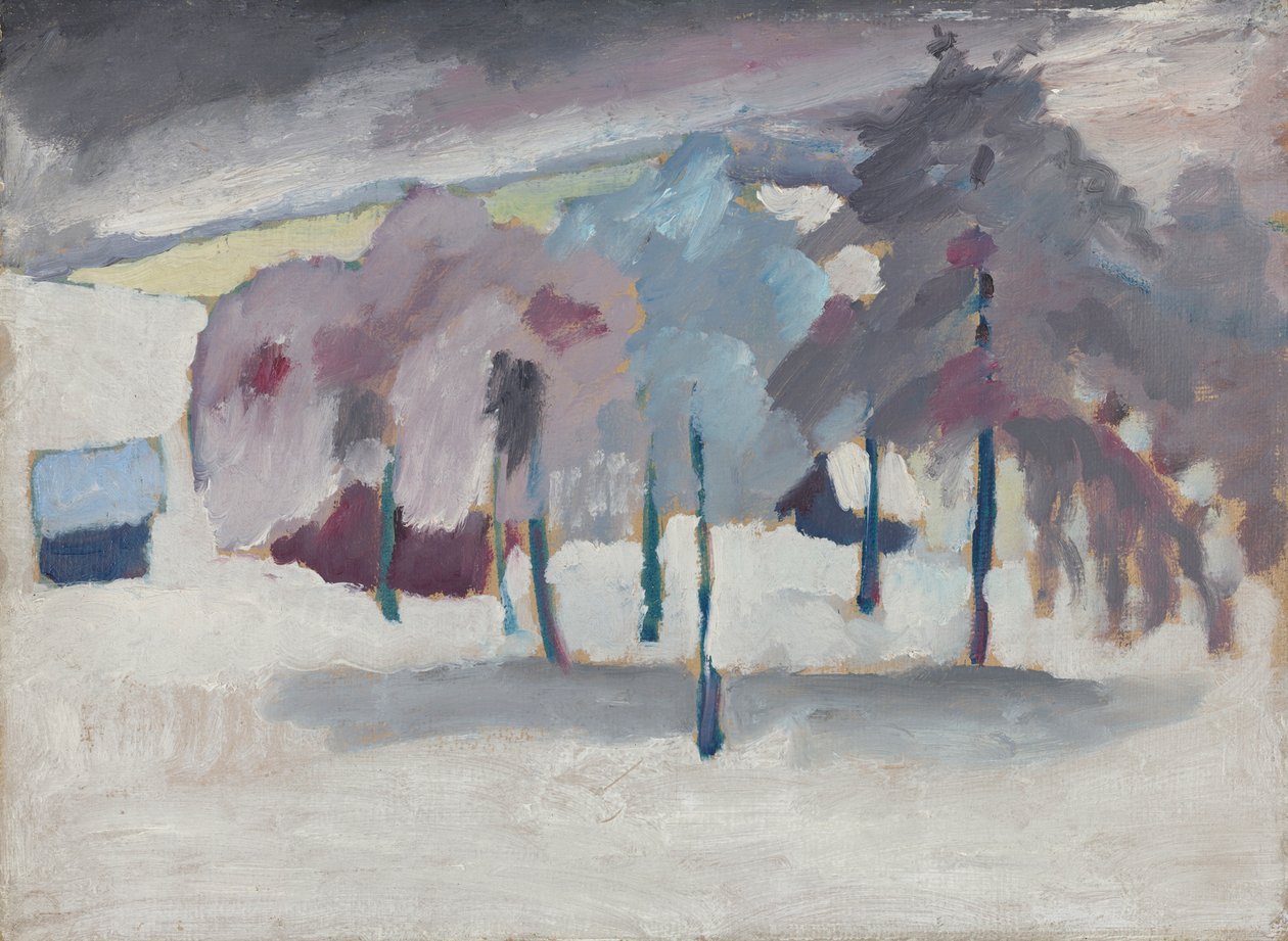Murnau - Træer i sneen af Wassily Kandinsky