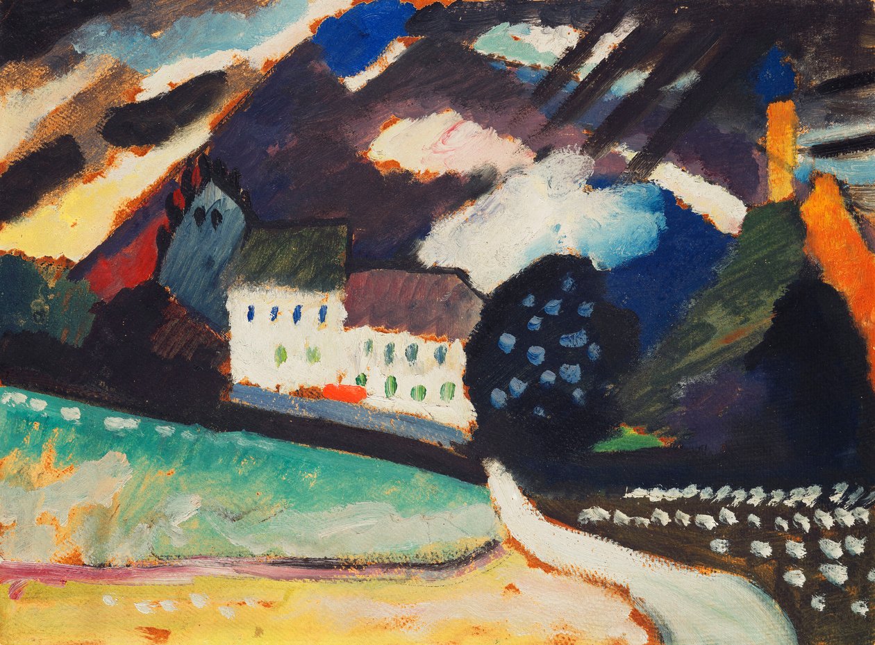 Murnau Slot og Kirken II; Murnau, Slot og Kirke II af Wassily Kandinsky