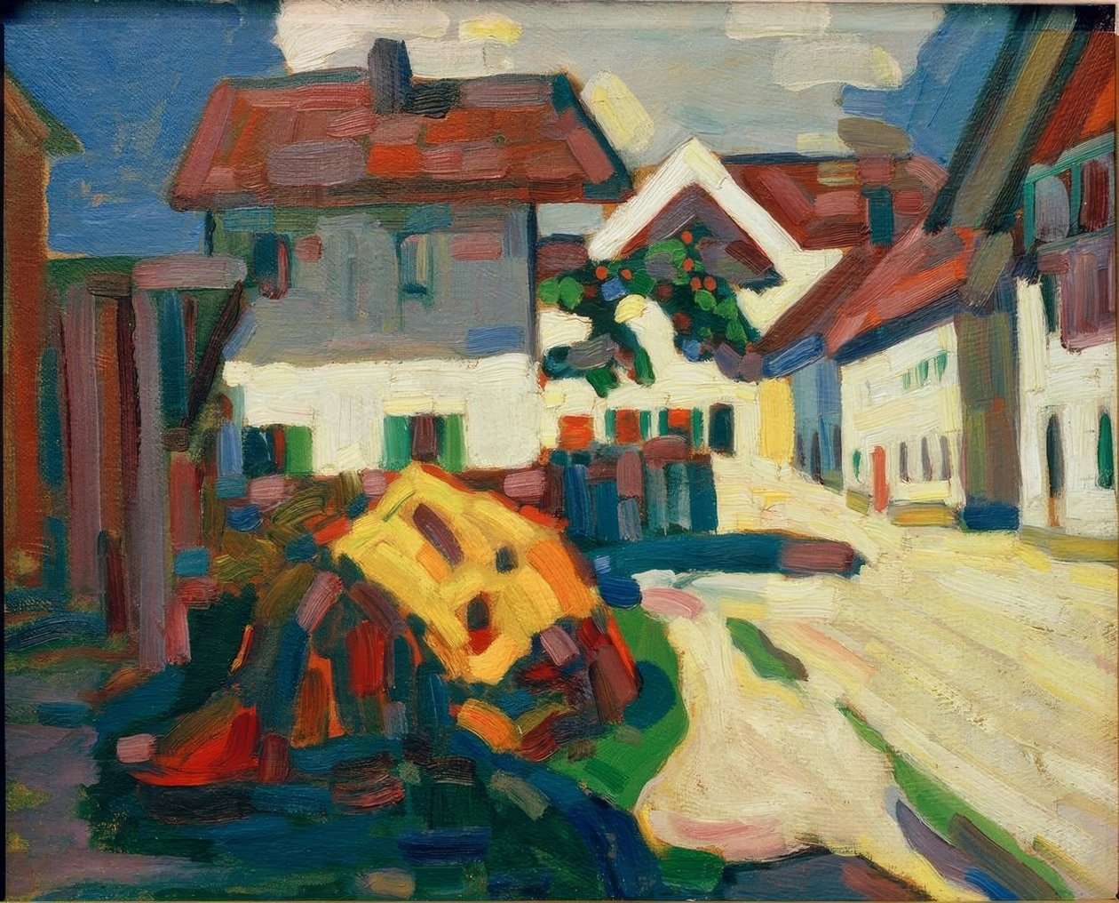 Murnau - gruppe af huse af Wassily Kandinsky