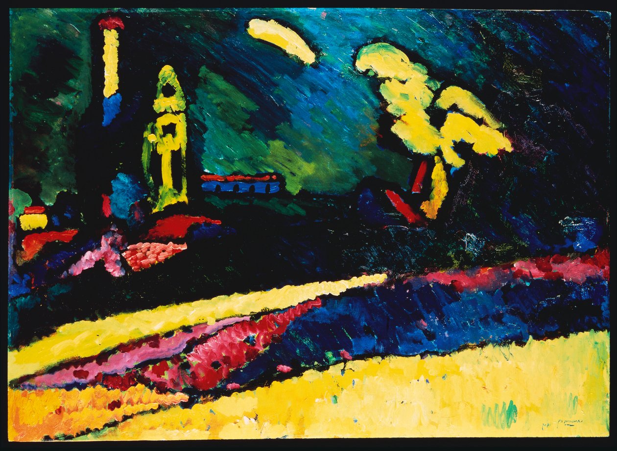Murnau, Landskab med Kirke I af Wassily Kandinsky