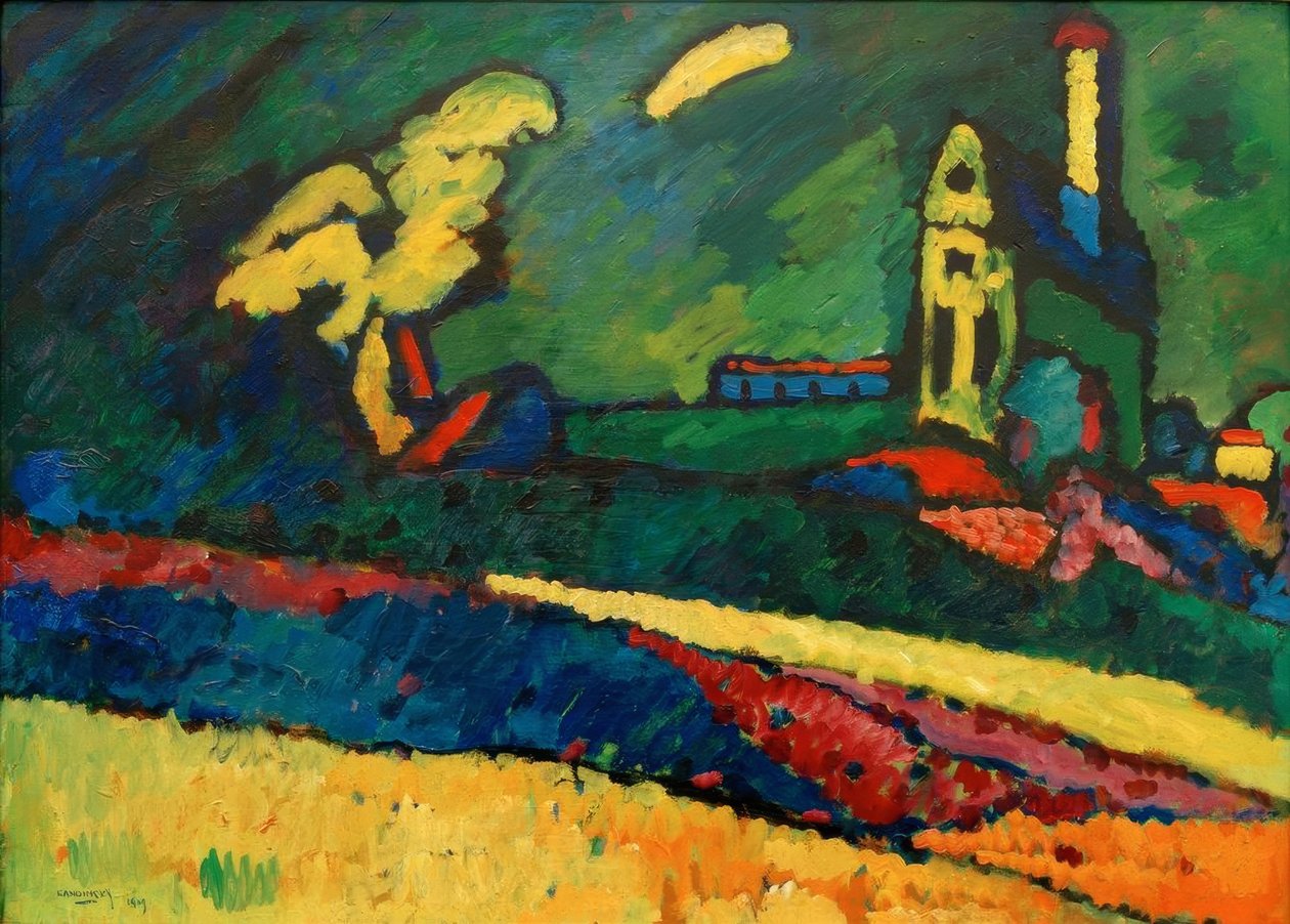 Murnau - Landskab med Kirke I. af Wassily Kandinsky