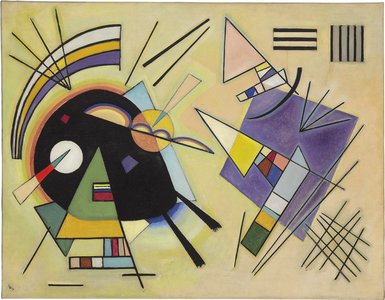 ""Sort og lilla"" Maleri af Vassily Kandinsky (eller Wassily Kandinski eller Kandinskij af Wassily Kandinsky