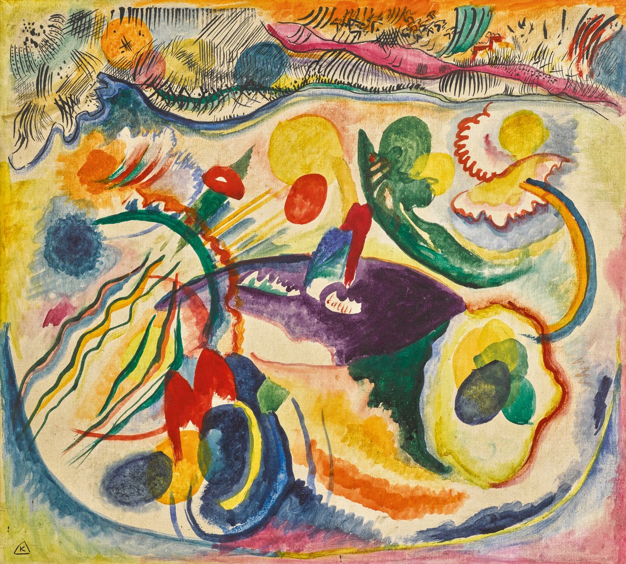 Om temaet den sidste dom, 1913. af Wassily Kandinsky