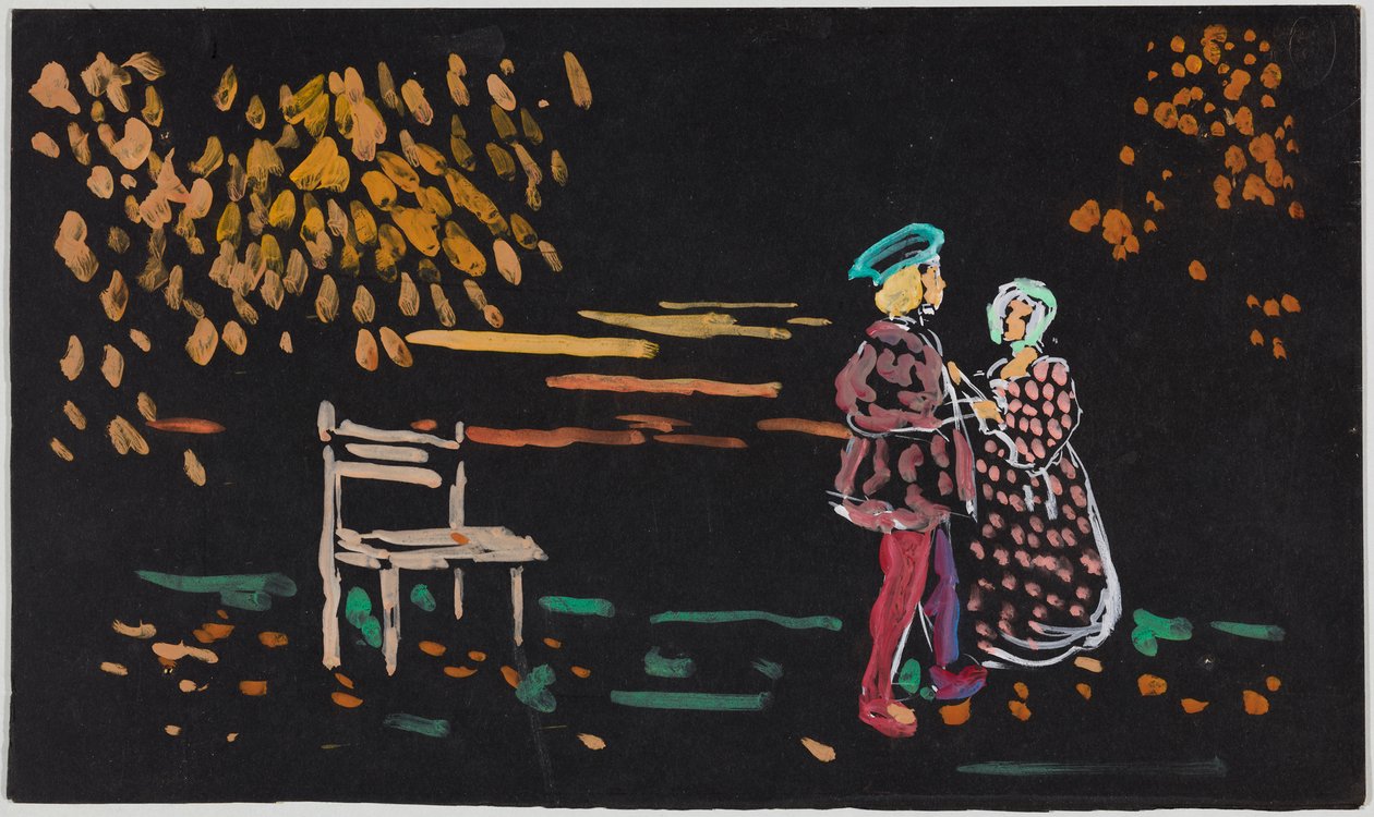 Et par under efterårstræer af Wassily Kandinsky