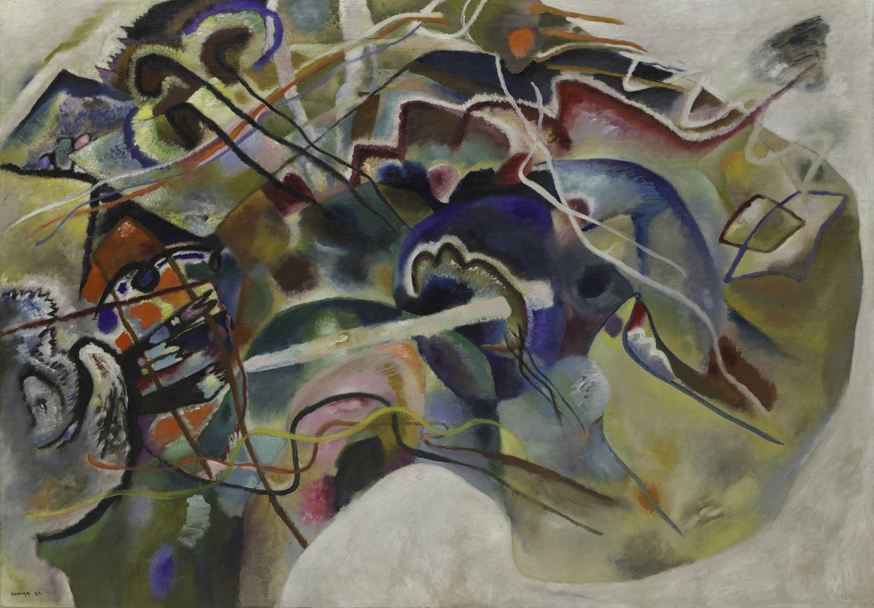 Maleri med hvid kant, 1913 af Wassily Kandinsky