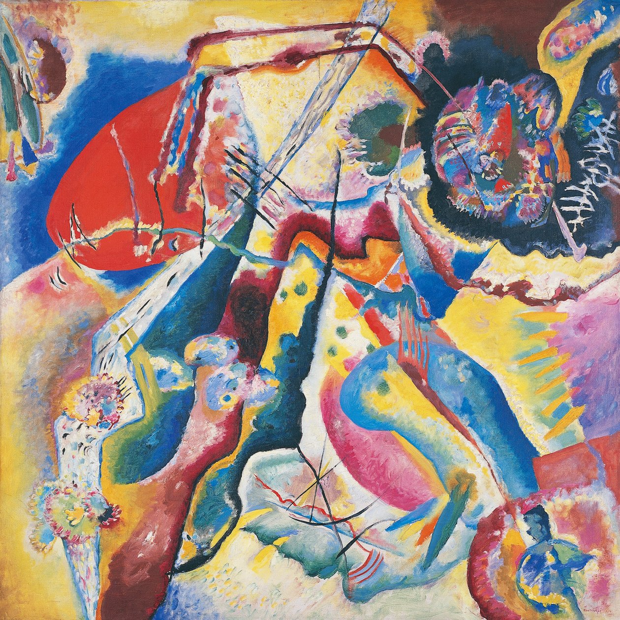 Maleri med rød plet af Wassily Kandinsky