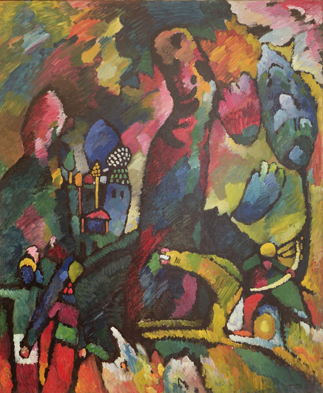 Billede med en bueskytte, 1909 af Wassily Kandinsky