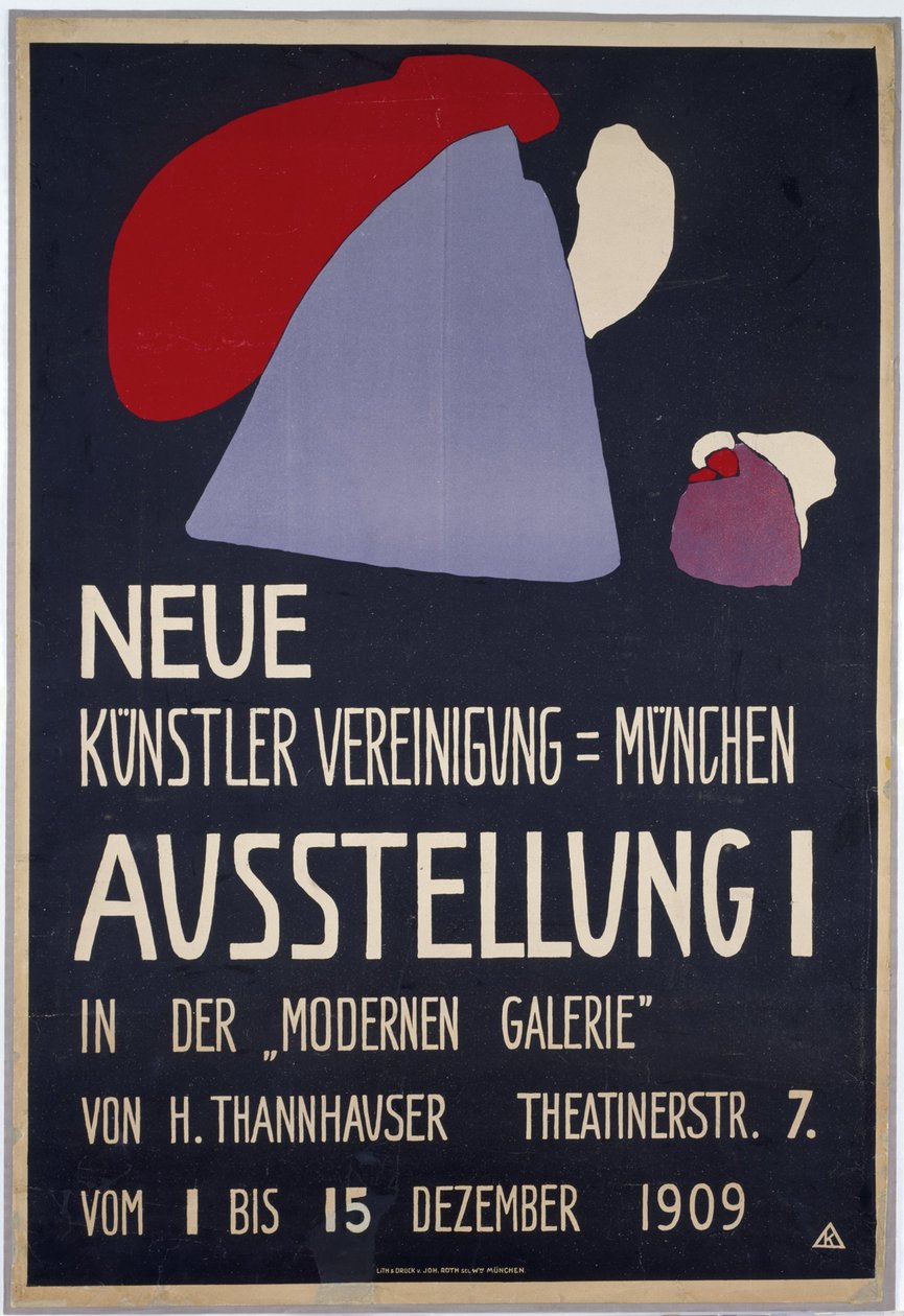 Plakat for den første udstilling af Neue Künstlervereinigung München af Wassily Kandinsky