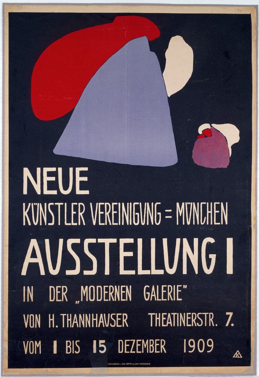 Plakat für die erste Ausstellung der Neuen Künstlervereinigung München af Wassily Kandinsky