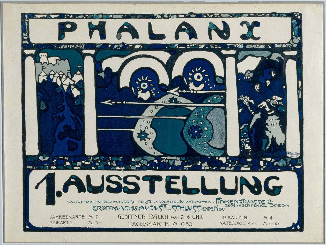 Plakat til den første udstilling af Phalanx af Wassily Kandinsky
