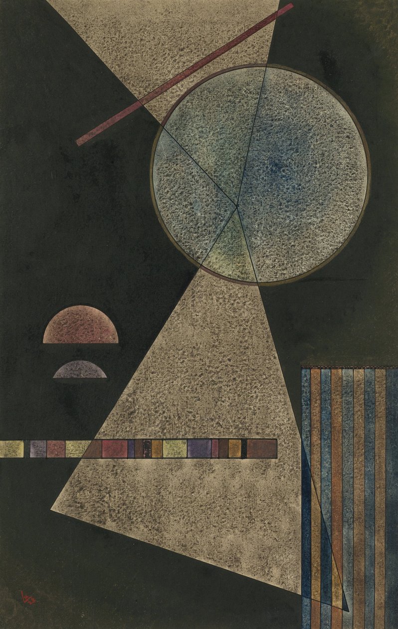 ""Point de rendez vous"" (Mødested) Akvarel og gouache af Wassily Kandinsky (eller Wassily Kandinski eller Kandinskij af Wassily Kandinsky