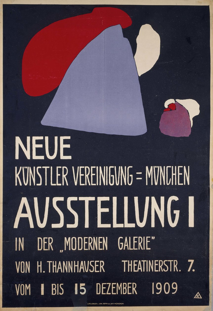 Plakat for den 1. udstilling af Neue Künstlervereinigung München..., 1909. af Wassily Kandinsky
