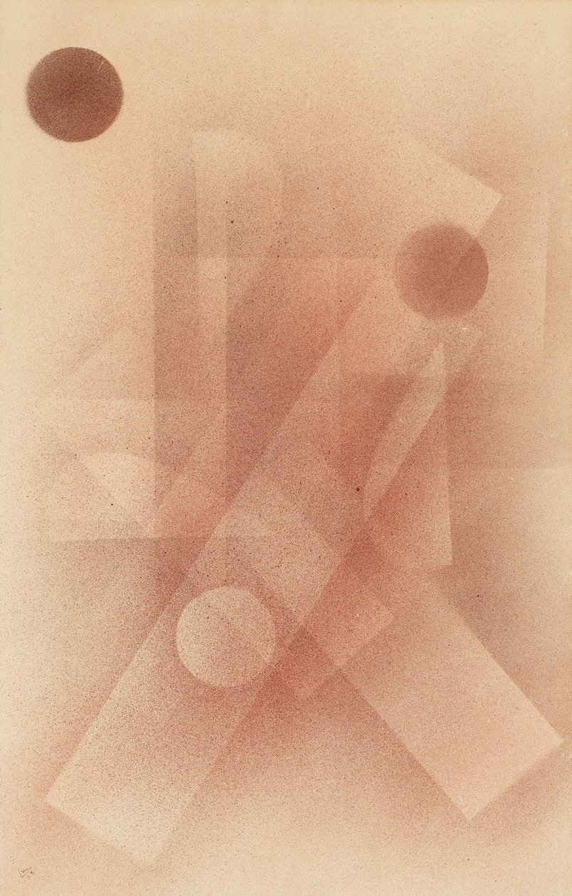 ""Soft Rose"" (Mildes rosa) Akvarel af Vassily Kandinsky (eller Wassily Kandinski eller Kandinskij af Wassily Kandinsky