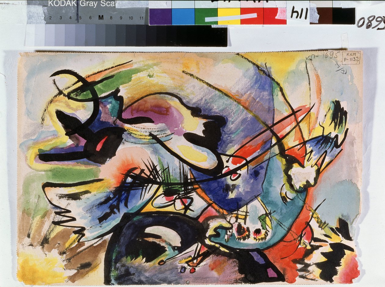 ""Rød og sort"" Maleri af Vassily Kandinsky (eller Wassily Kandinski eller Kandinskij af Wassily Kandinsky