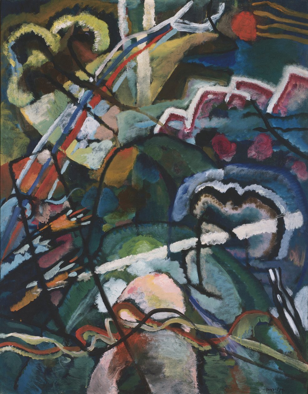 Skitse I til maleri med hvid kant Skitse I til maleri med hvid kant, 1913 af Wassily Kandinsky