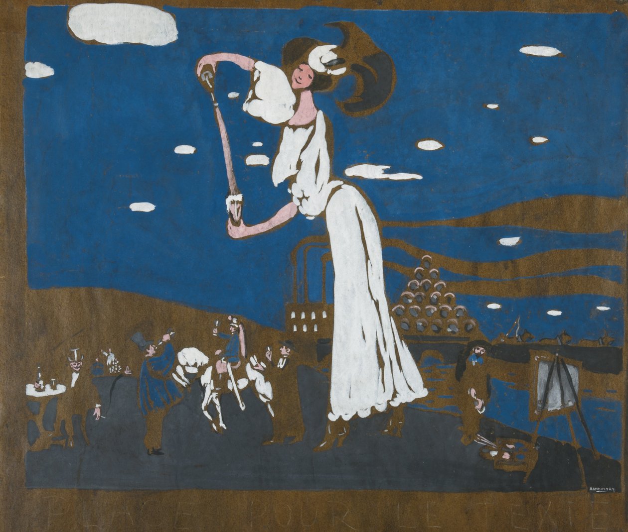 Skitse til en plakat for et fransk bryggeri, 1906-1907 af Wassily Kandinsky