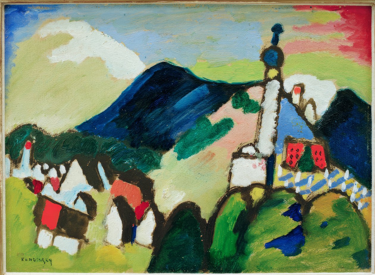Studie til Murnau med kirke II af Wassily Kandinsky