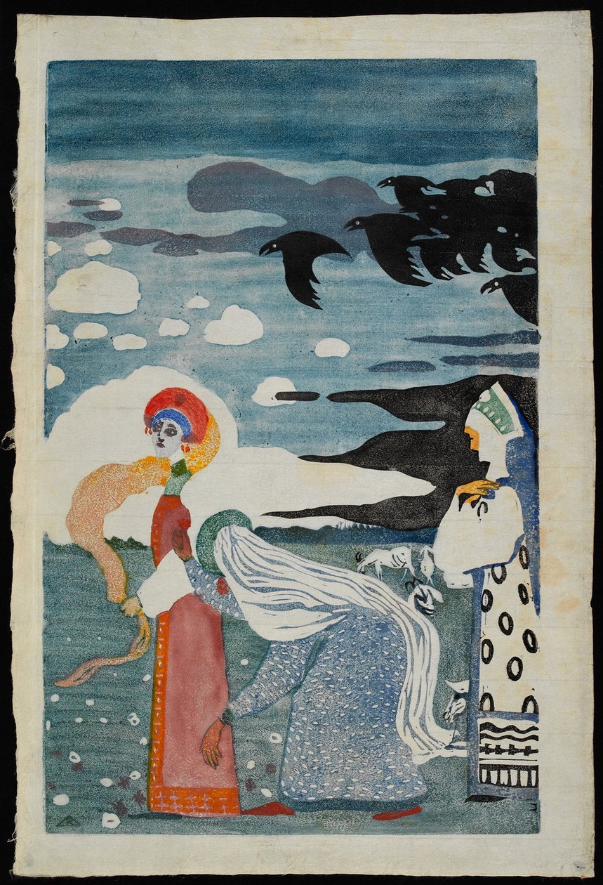 Ravnene, 1907. af Wassily Kandinsky