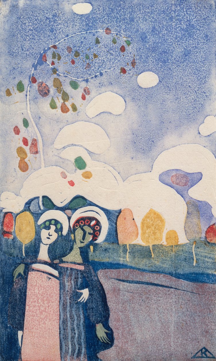 To piger af Wassily Kandinsky