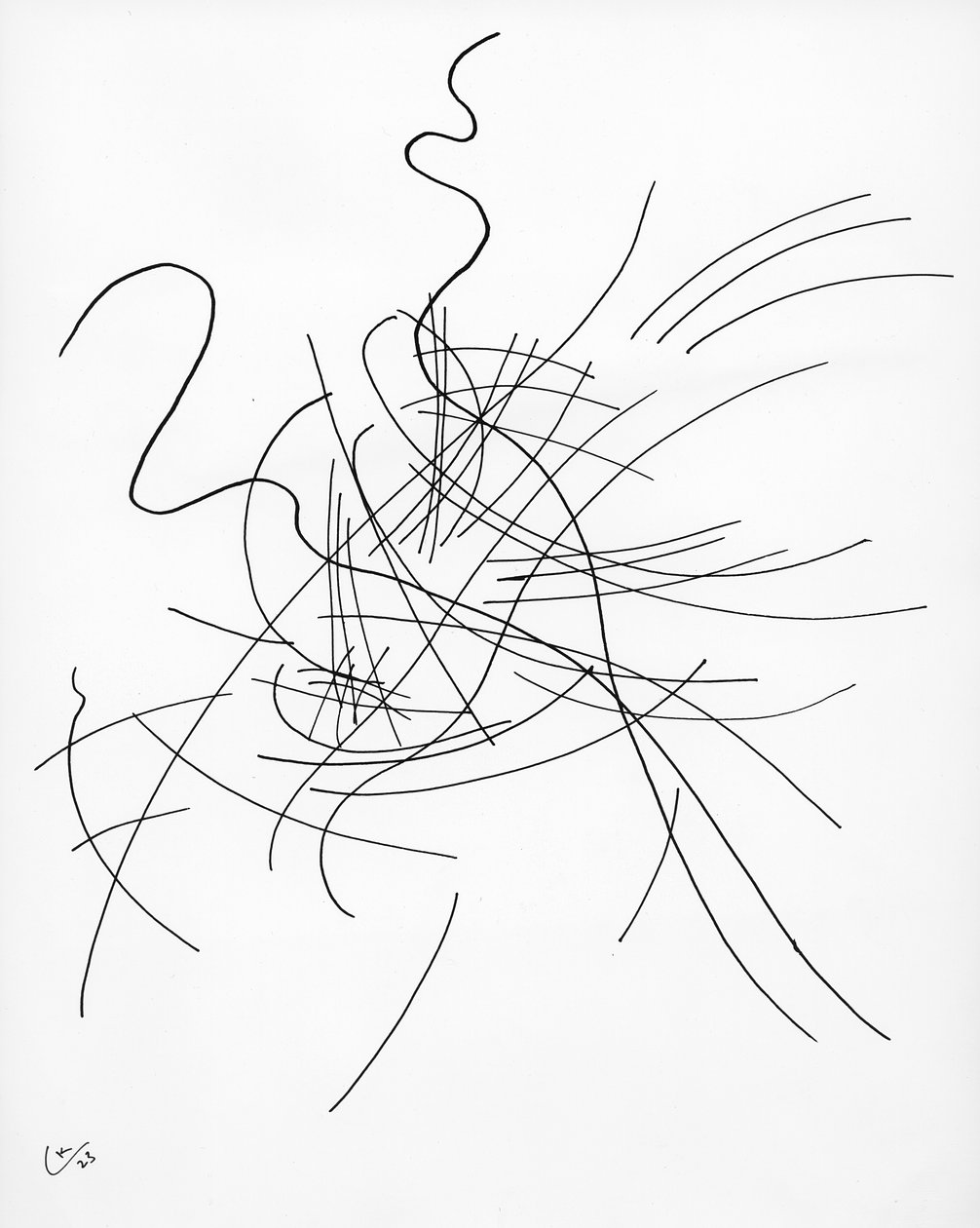 Uden titel, 1923 (pen og blæk på papir) (bw foto) af Wassily Kandinsky