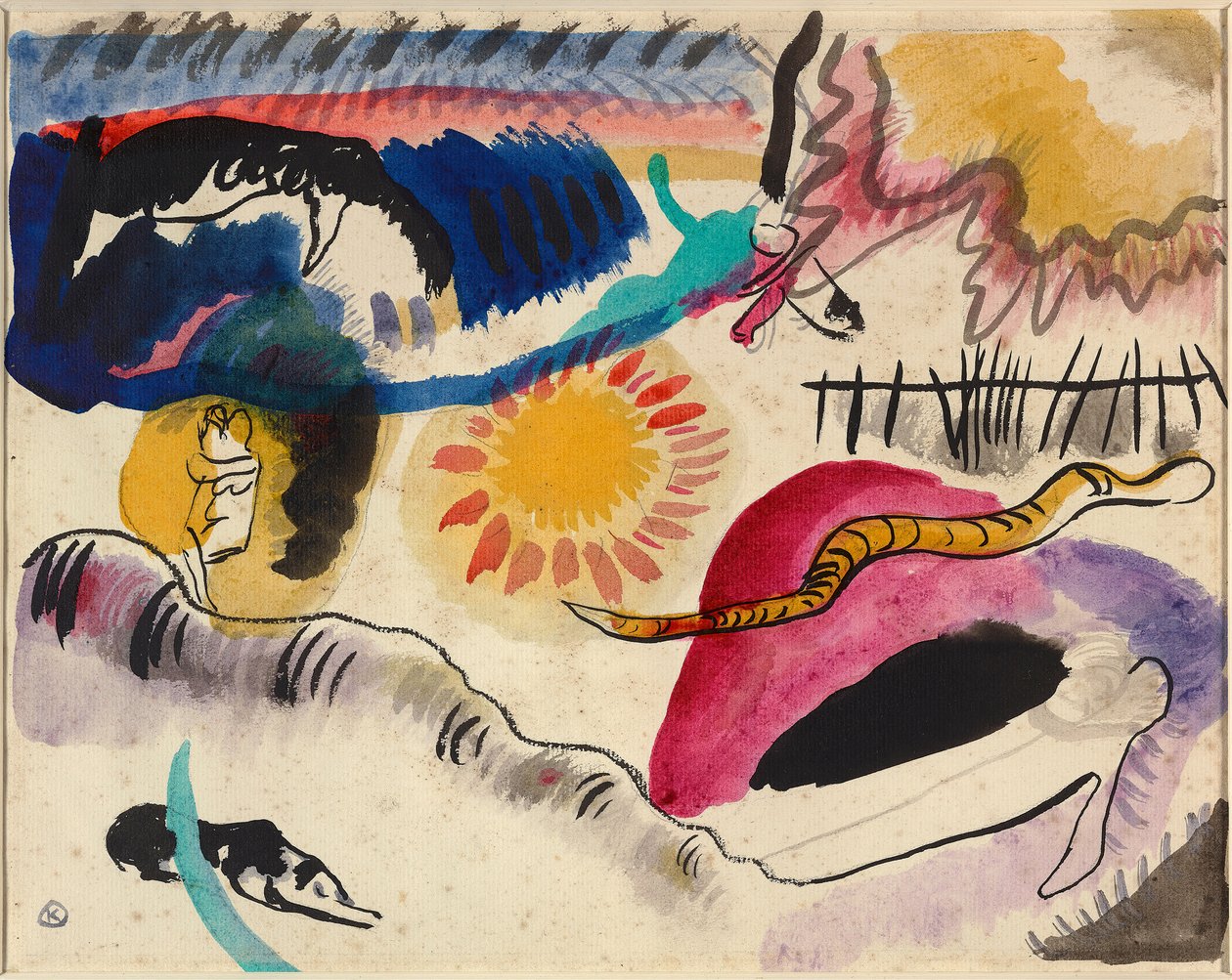 Akvarel nr. 3 Kærlighedshave, 1911-1912. af Wassily Kandinsky