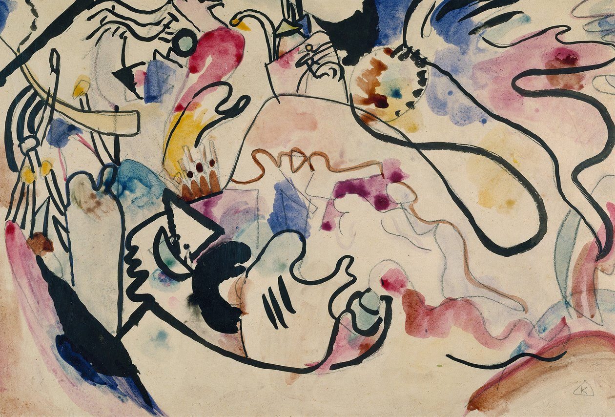 Akvarel nr. 8 dommedag, 1911-1912. af Wassily Kandinsky