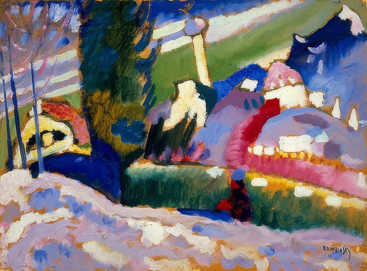 Vinterlandskab med kirke. 1910-11 af Wassily Kandinsky