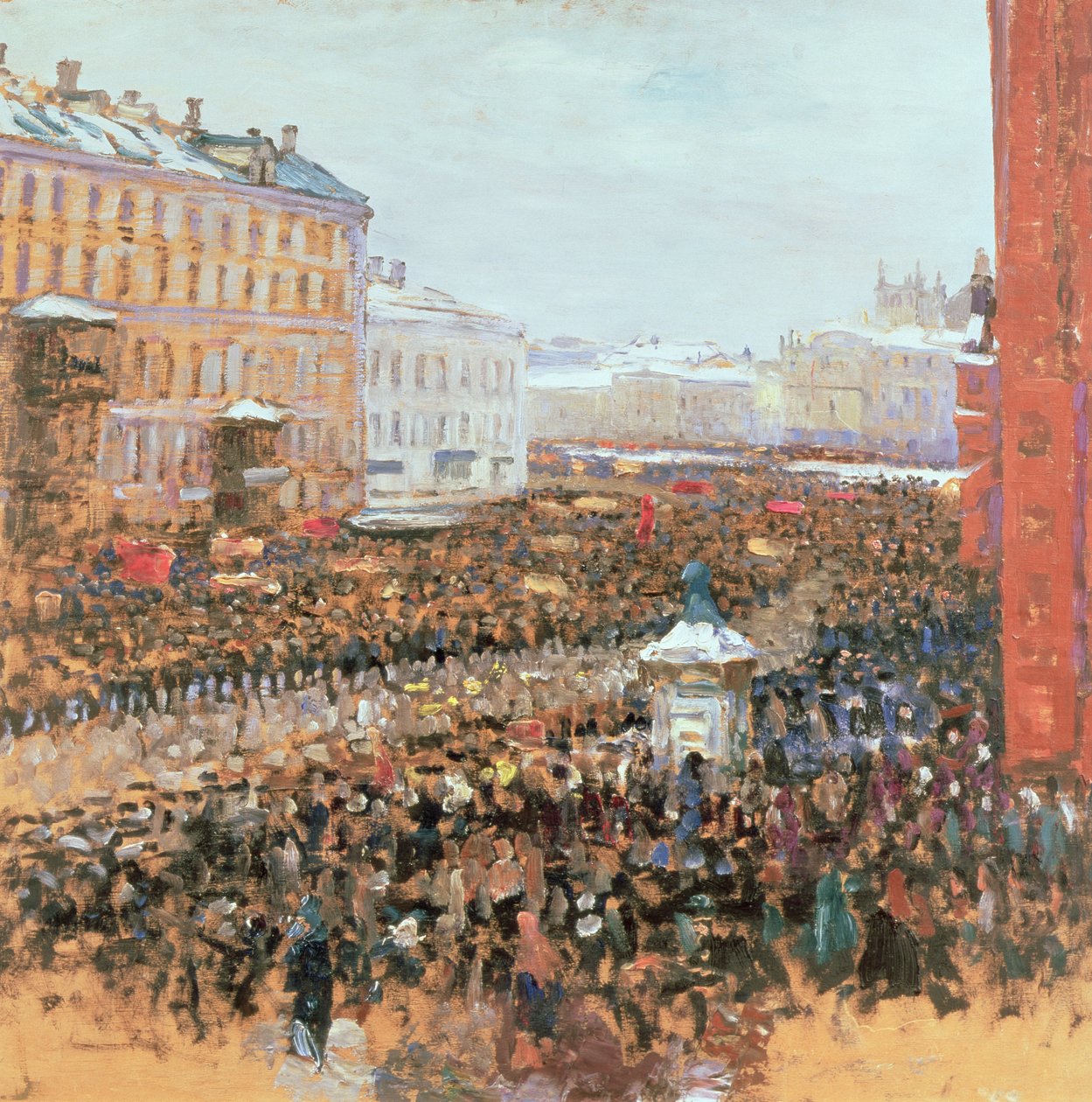 Massedemonstration i Moskva i 1917 af Wassily Meshkov