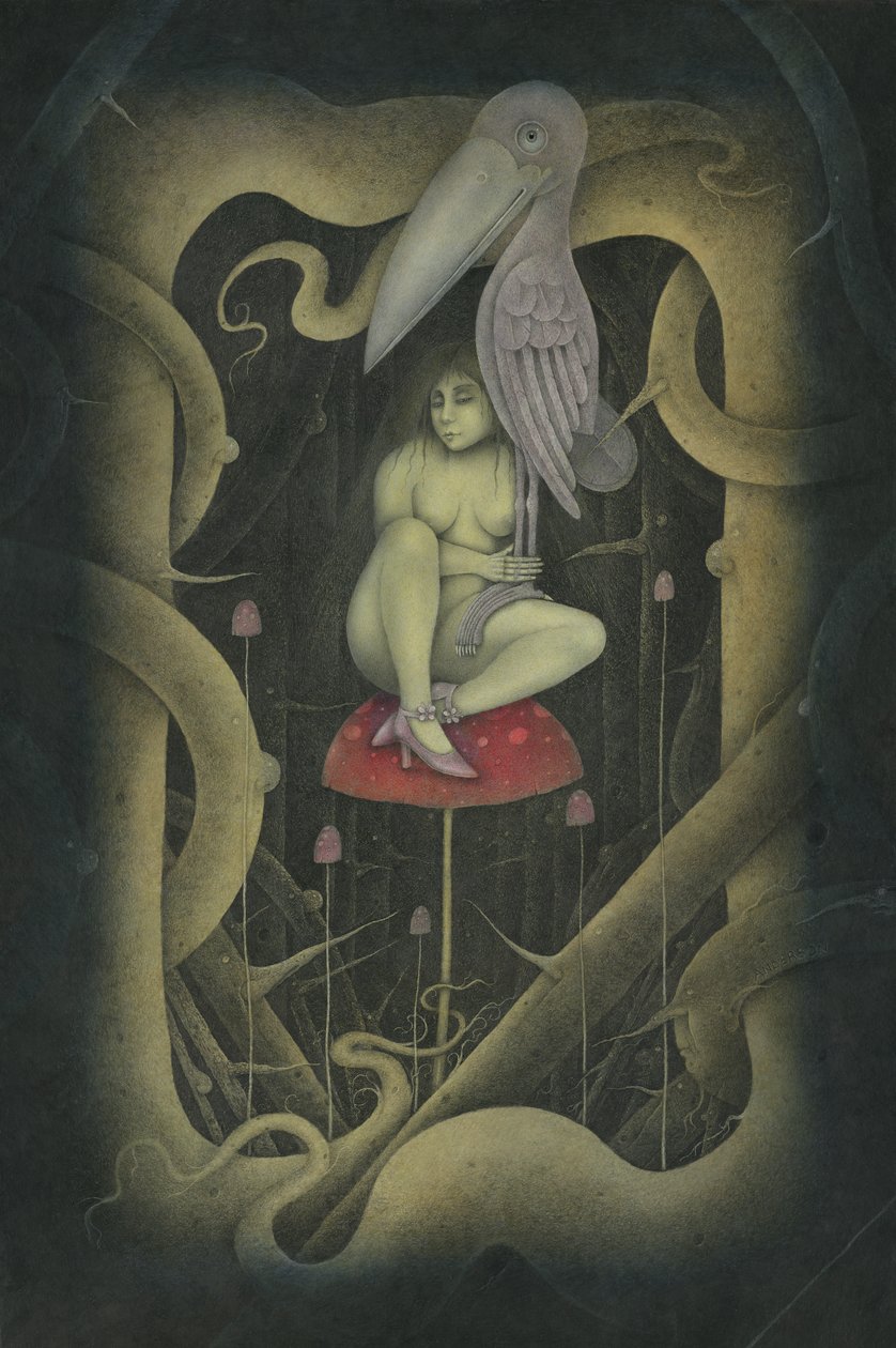 EN FUGL I HÅNDEN, 2007 (blandede medier) af Wayne Anderson