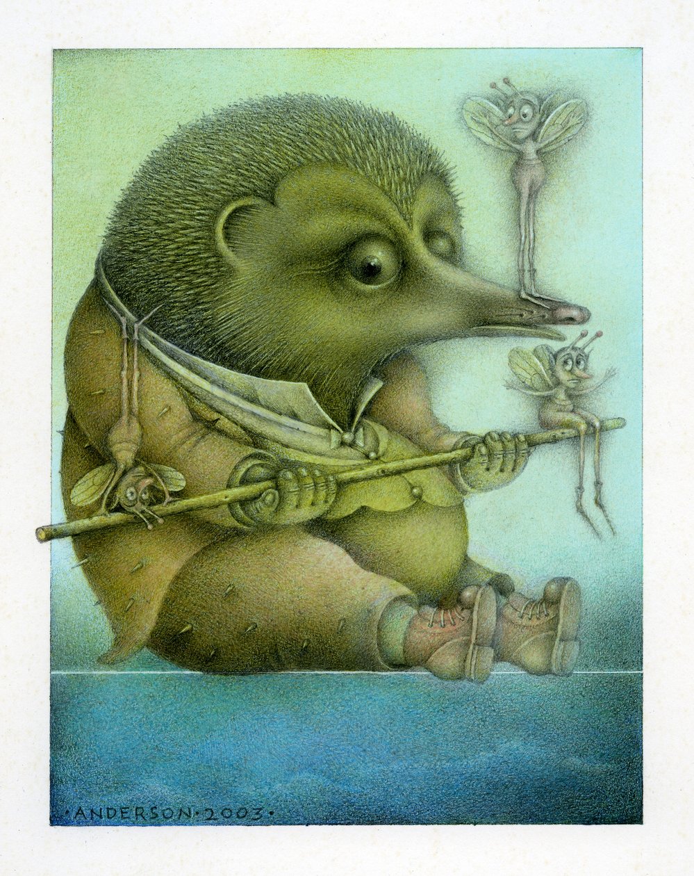 Balancing Hedgehog and Friends, 2003 (blandede medier på kunstplade) af Wayne Anderson