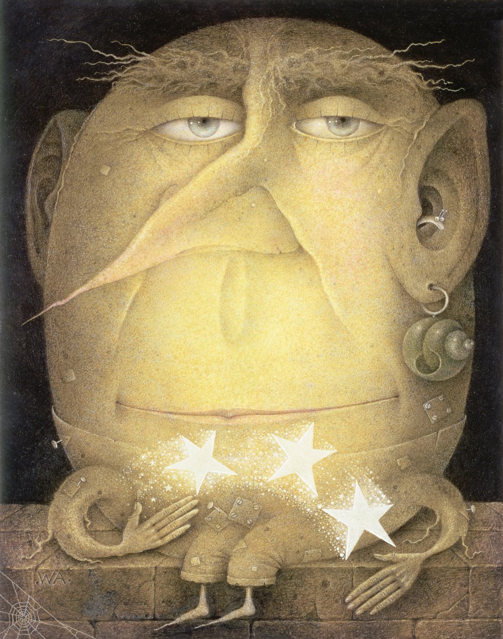 Catch a Falling Star (blyant og farvekridt på papir) af Wayne Anderson
