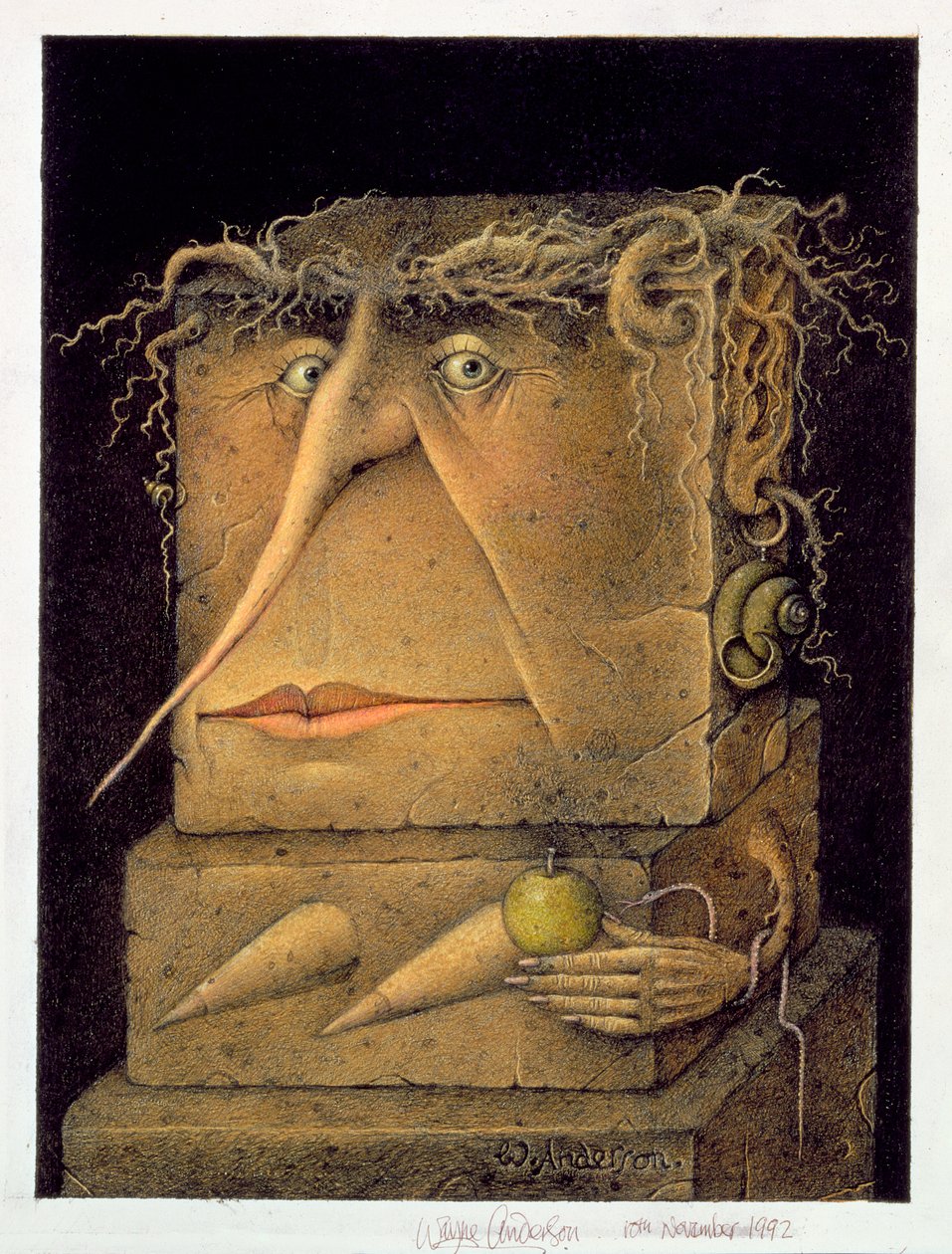 Eve (blyant og farvekridt på papir) (par af 155035) af Wayne Anderson