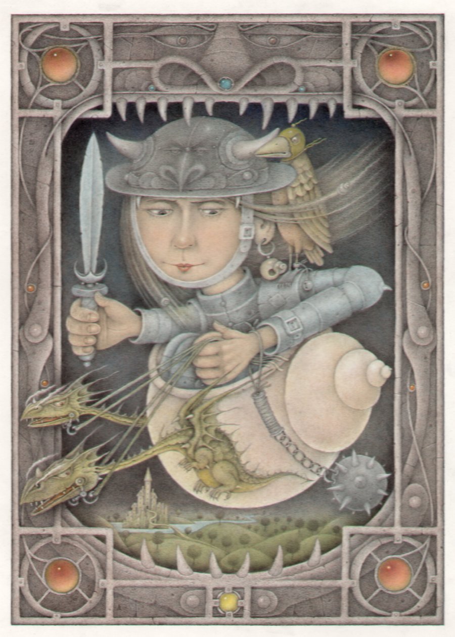 Female Warrior, 2005 (blandede medier på kunstplade) af Wayne Anderson