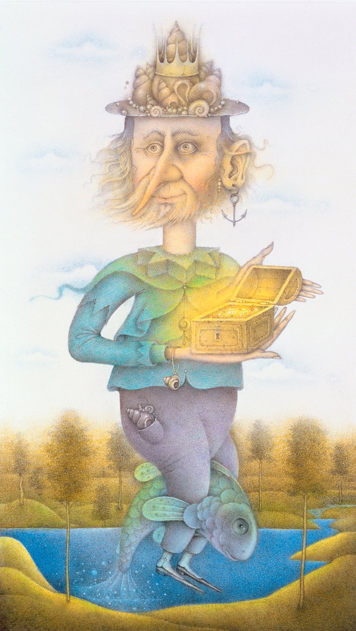 Neptun (blyant og farvekridt på papir) (par af 155032) af Wayne Anderson
