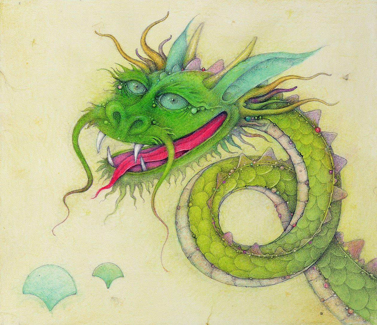Den blåørede drage, 2000 (blandede medier) af Wayne Anderson