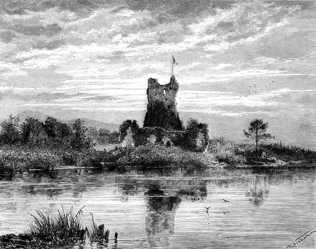 Ross Castle, County Kerry, Irland, 1800-tallet. af Weber