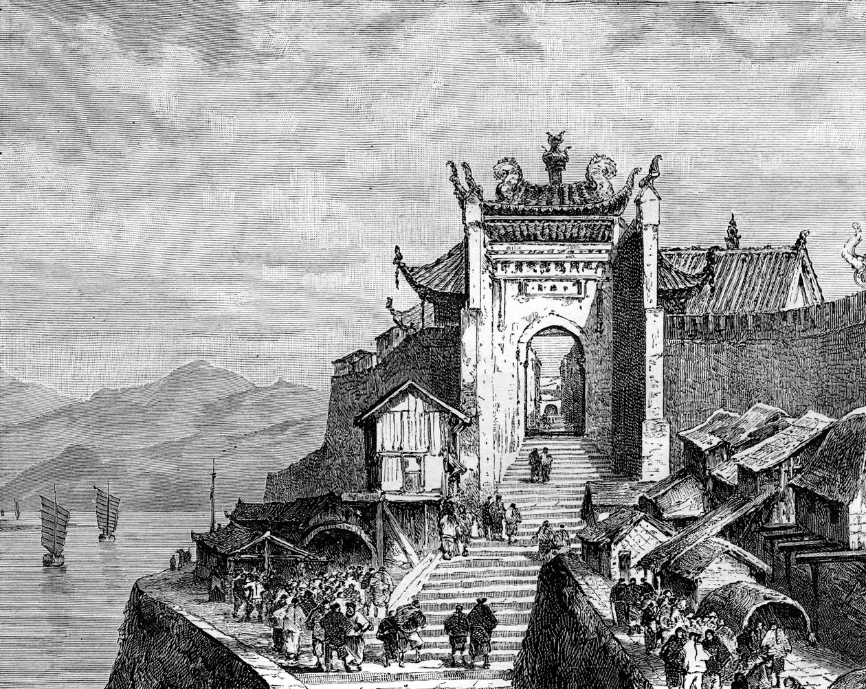 Shanghai havn, Kina, 1800-tallet af Weber