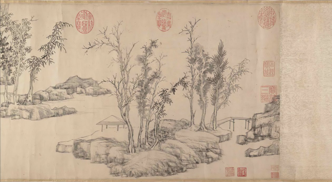 Summer Retreat i Eastern Grove, dateres til før 1515. af Wen Zhengming