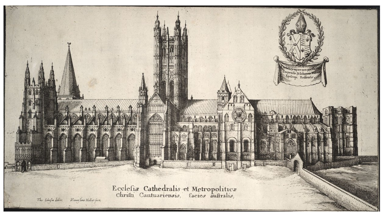 Canterbury Cathedral, sydsiden af Wenceslaus Hollar