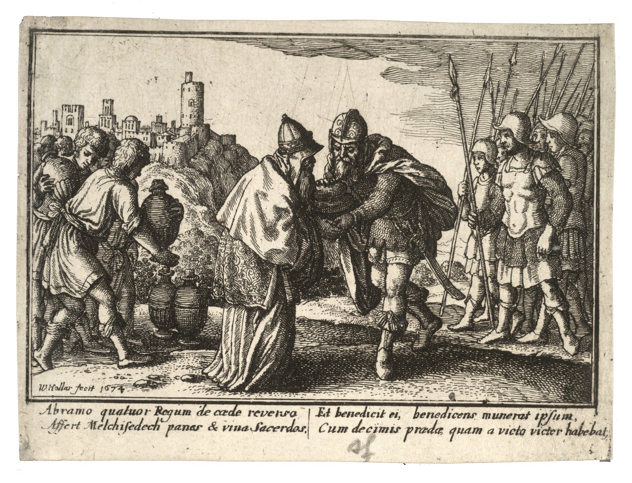 Abraham og Melkisedek af Wenceslaus Hollar