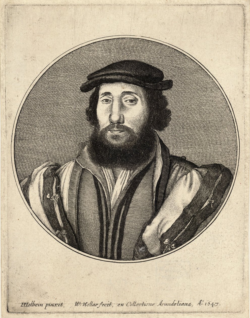 Skægget mand af Wenceslaus Hollar