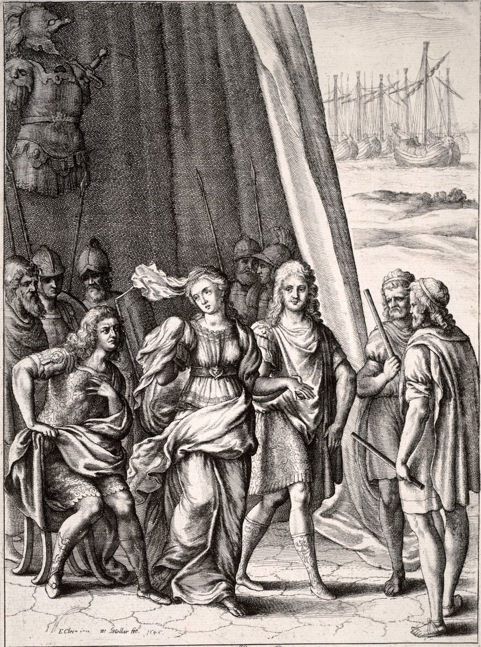 Briseis og Achilles af Wenceslaus Hollar