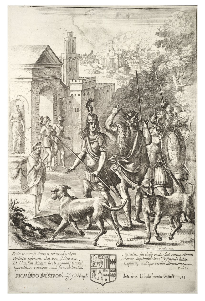 Evander og Aeneas på Palentium. Stat 4 af Wenceslaus Hollar