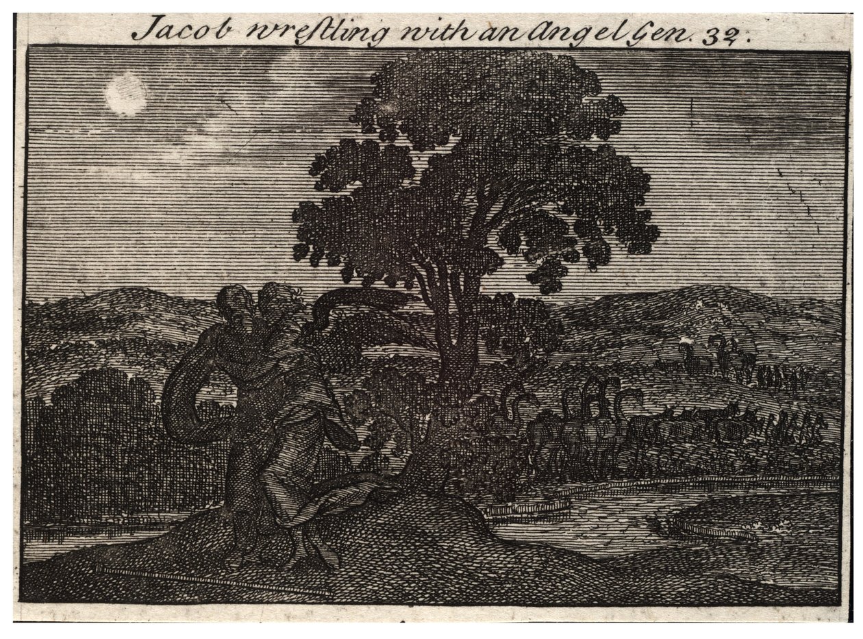 Jacob kæmper med englen af Wenceslaus Hollar