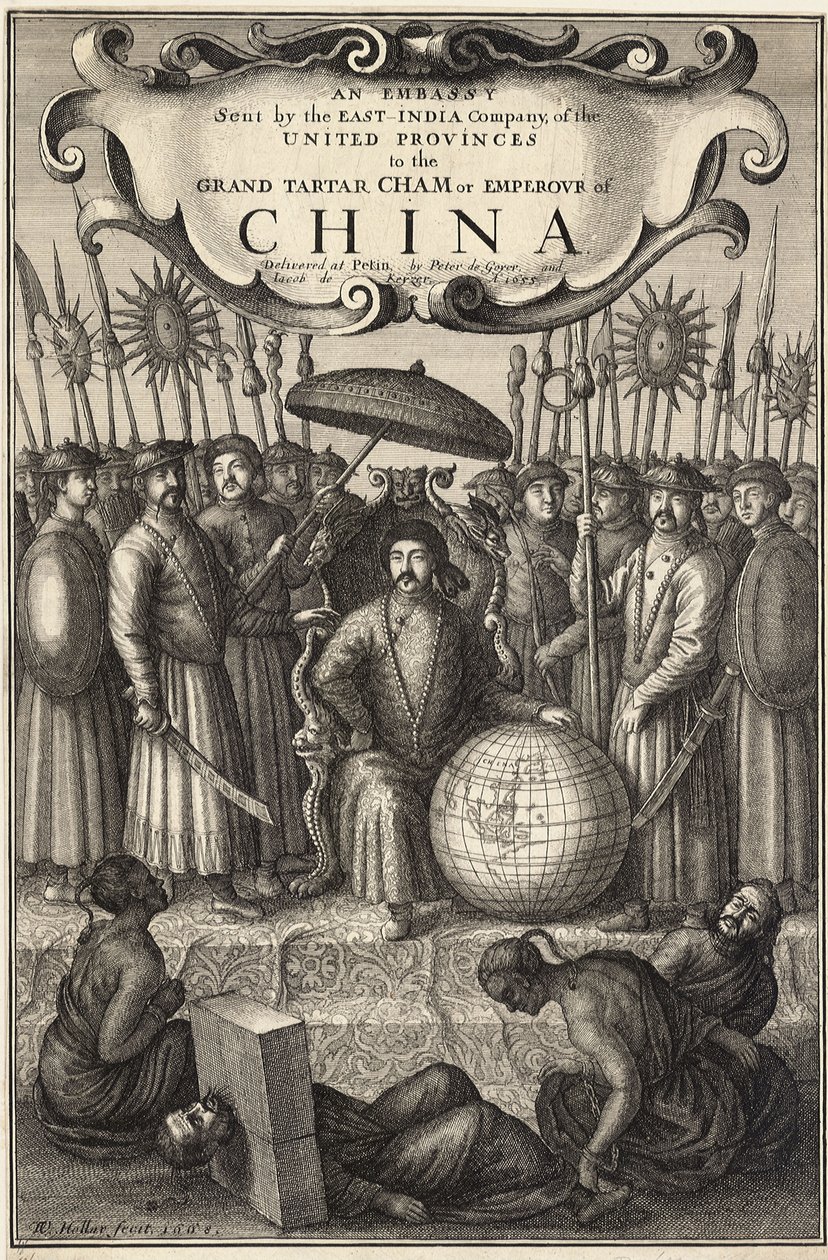 Jan Nieuhoff. En ambassade fra det østindiske kompagni til kejseren i Kina. Stat 1 af Wenceslaus Hollar