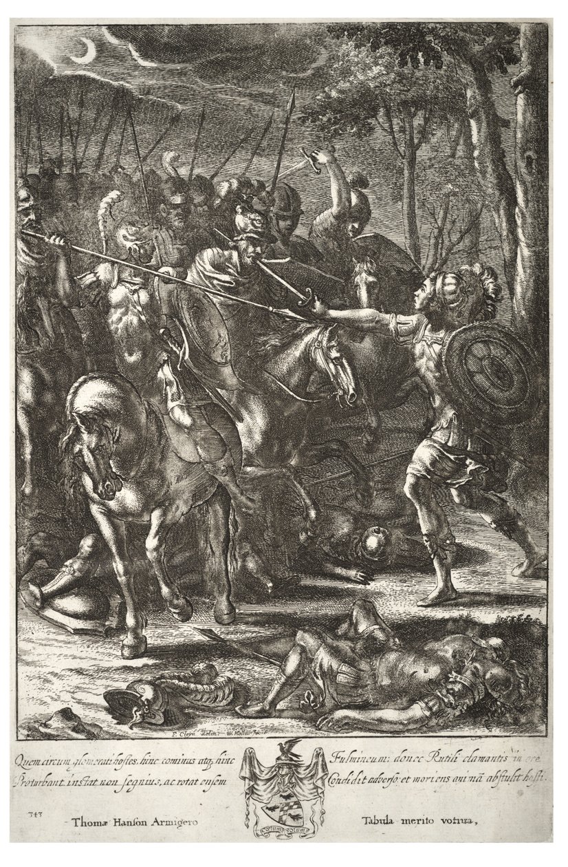 Nisus dræber Volscens. Stat 3 af Wenceslaus Hollar