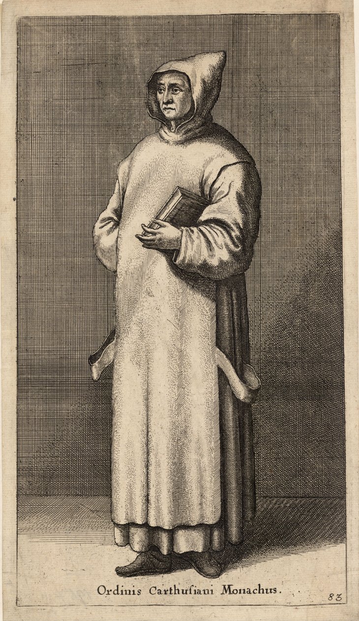 en kartusisk munk af ordenen. Stat 3 af Wenceslaus Hollar